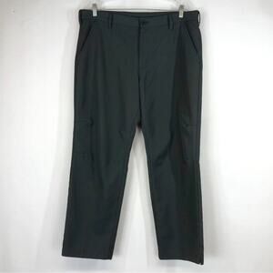 Izod Mens Flat Front Performance Golf Pants Black 36x29 Slim Fit Trouser